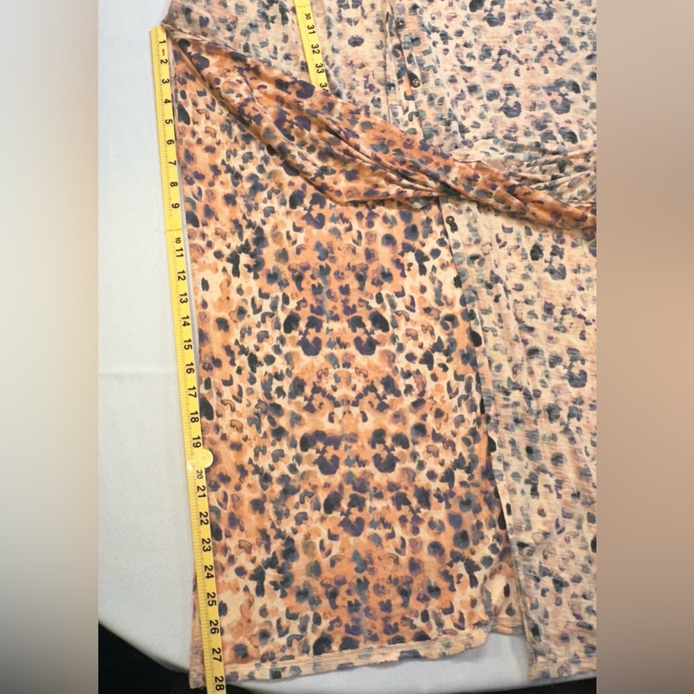 Intimately Free People Cheetah Print Maxed Out Maxi Button Dress Robe Duster Med - Picture 11 of 12